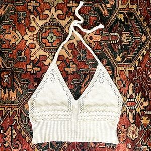 Crocheted off white top